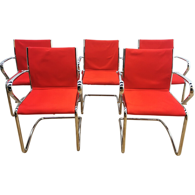Conjunto de 5 cadeiras de trenó vintage
