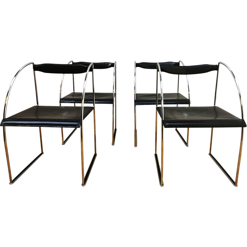 Conjunto de 4 cadeiras Patoz vintage de Francesco Soro para Icf, Itália