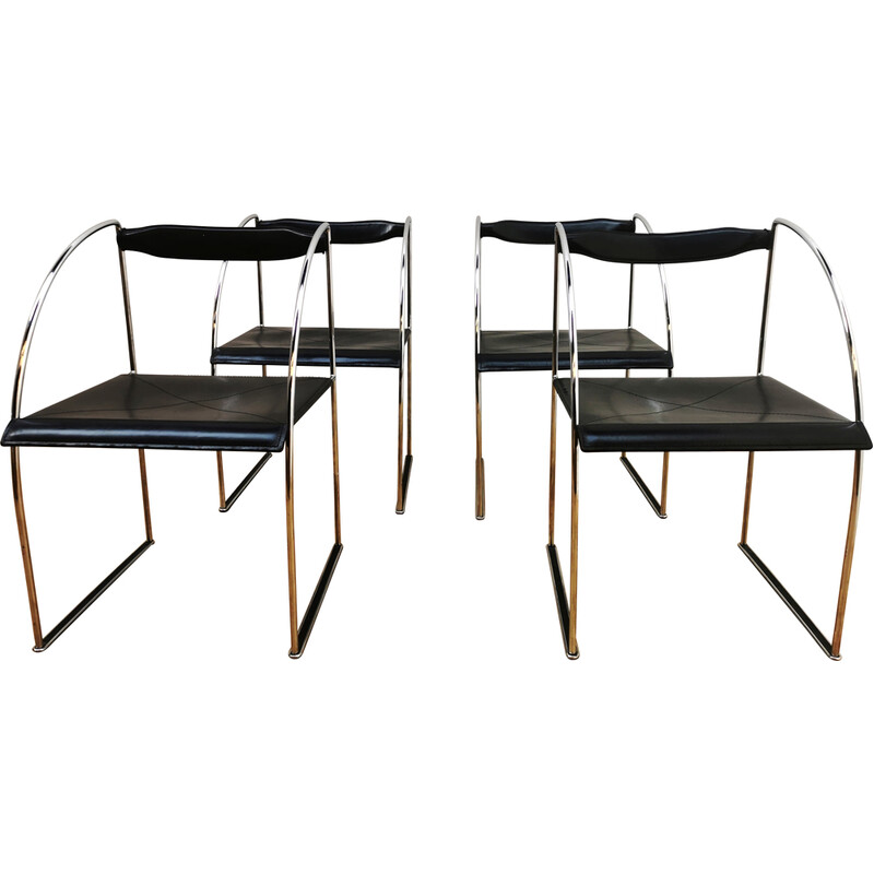 Set of 4 vintage Patoz chairs by Francesco Soro for Icf, Italy