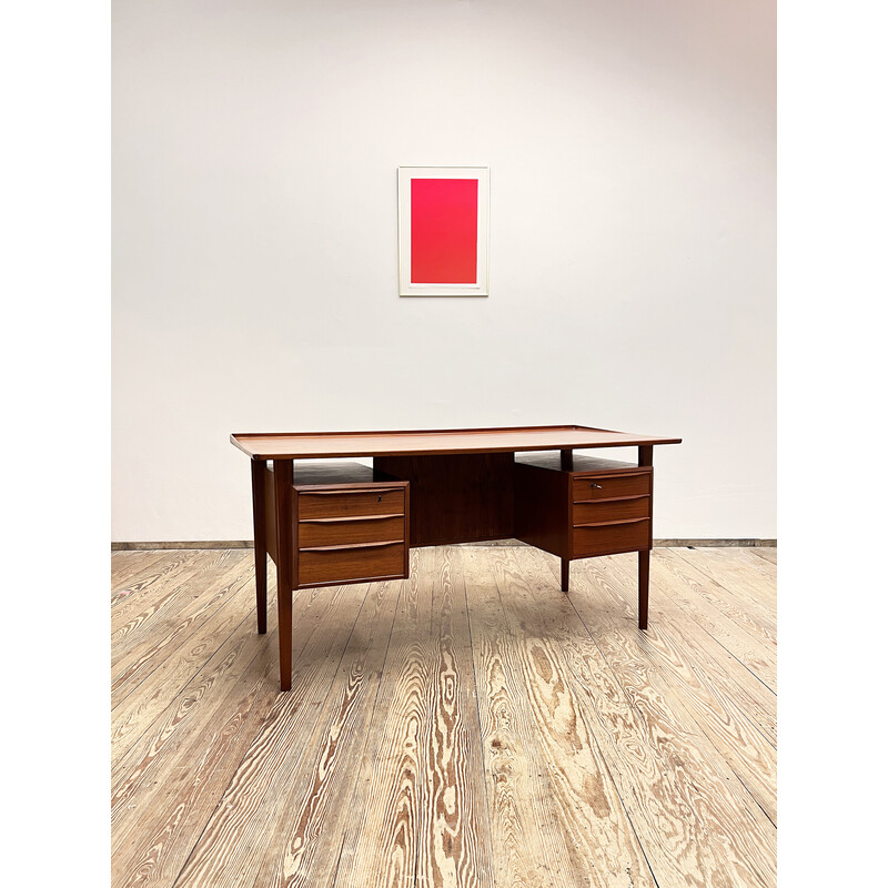 Vintage teak desk by Peter Løvig Nielsen for Hedensted Møbelfabrik, Denmark 1960s