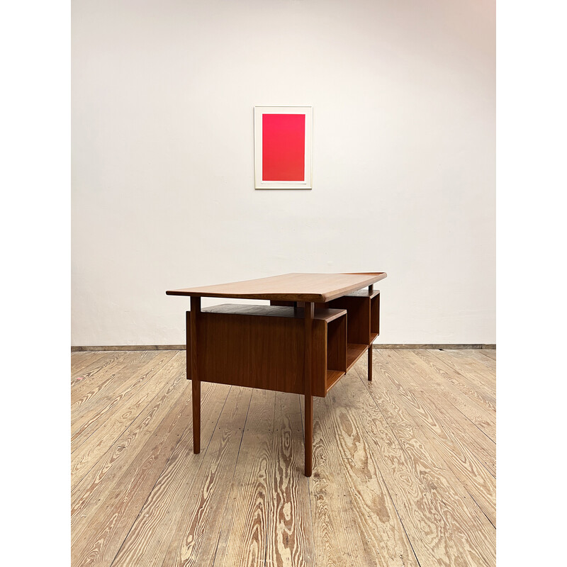 Vintage teak desk by Peter Løvig Nielsen for Hedensted Møbelfabrik, Denmark 1970s