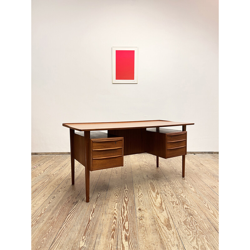 Vintage teak desk by Peter Løvig Nielsen for Hedensted Møbelfabrik, Denmark 1970s