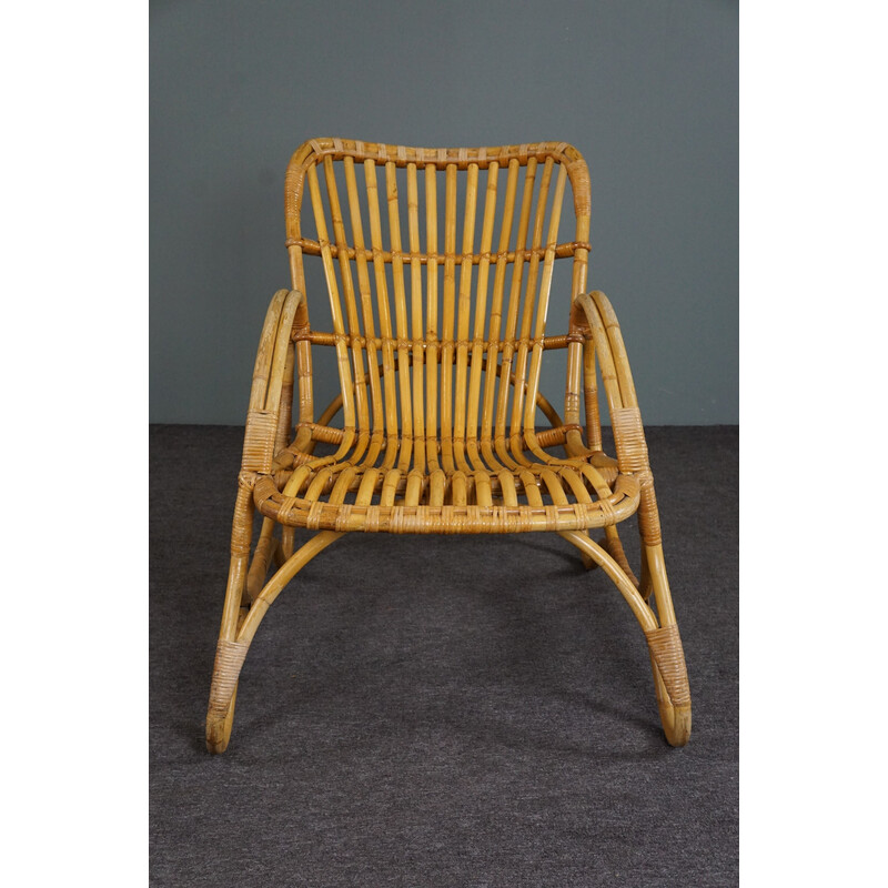 Poltrona Vintage rattan de Rohé Noordwolde, Países Baixos Anos 60