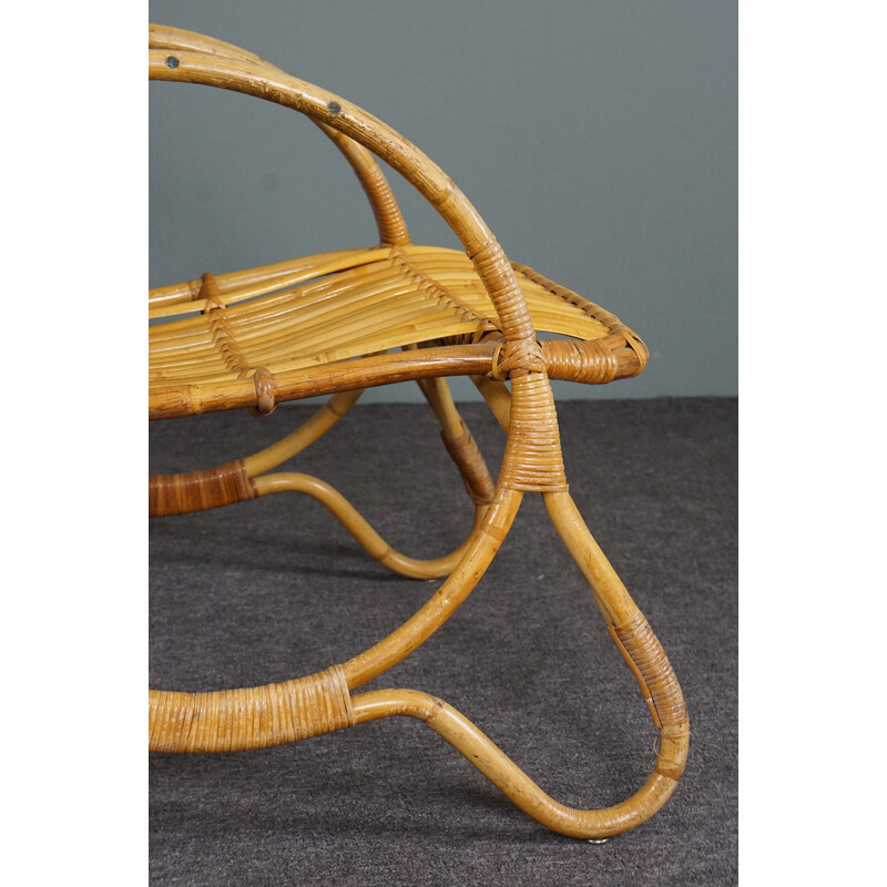 Vintage rattan armchair by Rohé Noordwolde, Netherlands 1960s