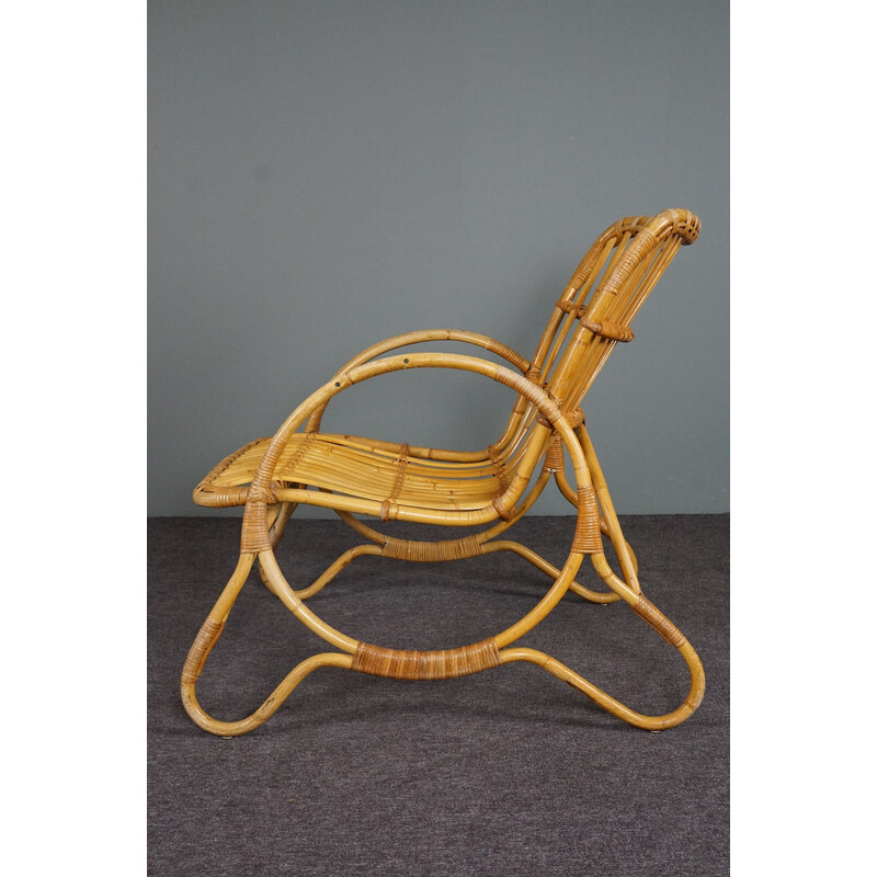 Poltrona Vintage rattan de Rohé Noordwolde, Países Baixos Anos 60