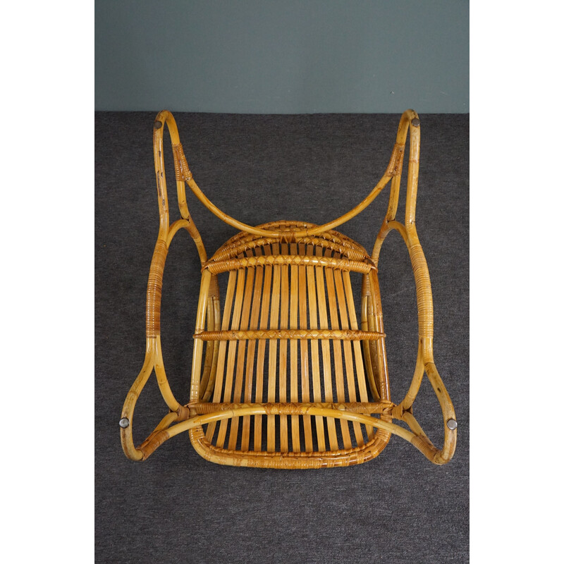 Vintage rattan armchair by Rohé Noordwolde, Netherlands 1960s