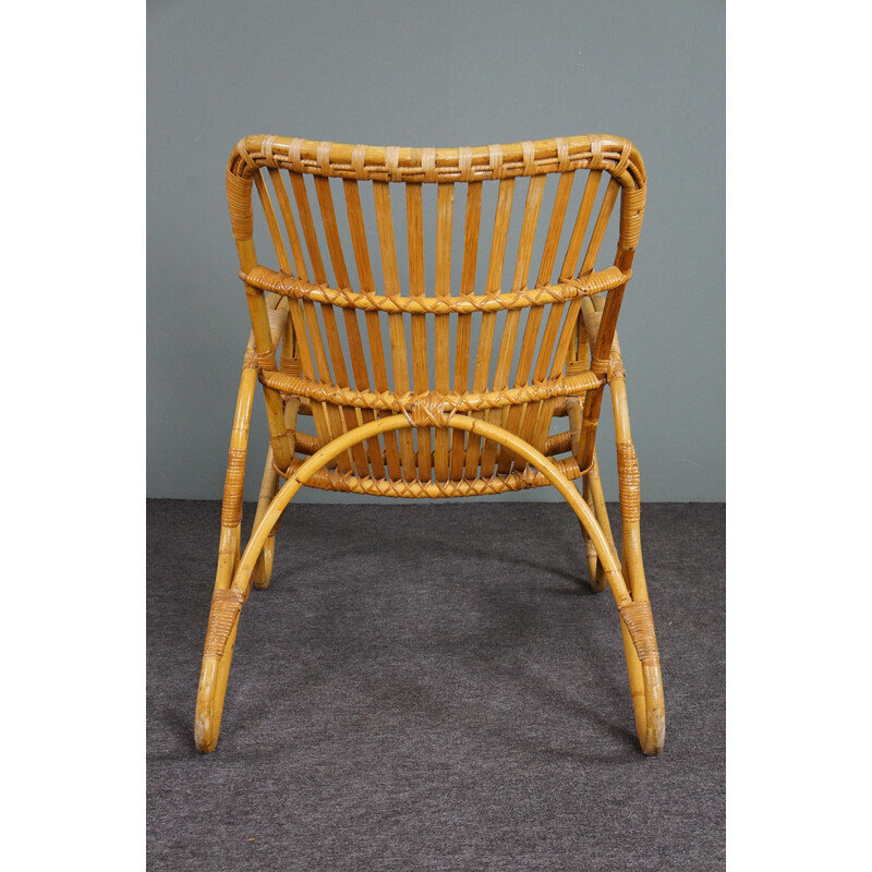 Vintage rattan armchair by Rohé Noordwolde, Netherlands 1960s