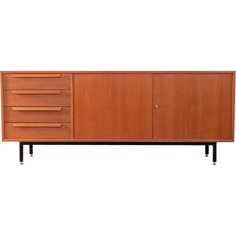 Vintage teak and steel sideboard for Wk Möbel, Germany 1960s