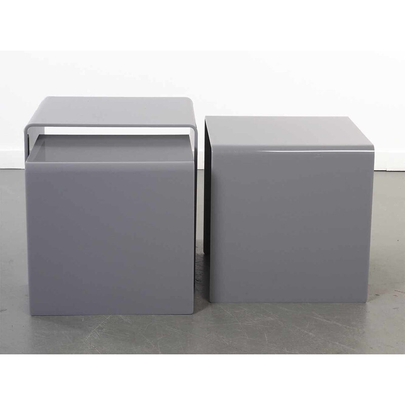 Vintage gray plastic nesting tables, 1980s