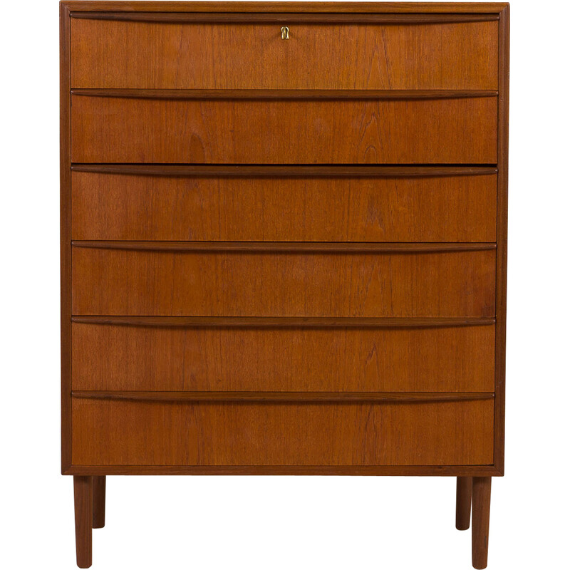 Vintage teak chest of drawers by Andreas Pedersen for Aggersund Møbelfabrik, Denmark 1968s