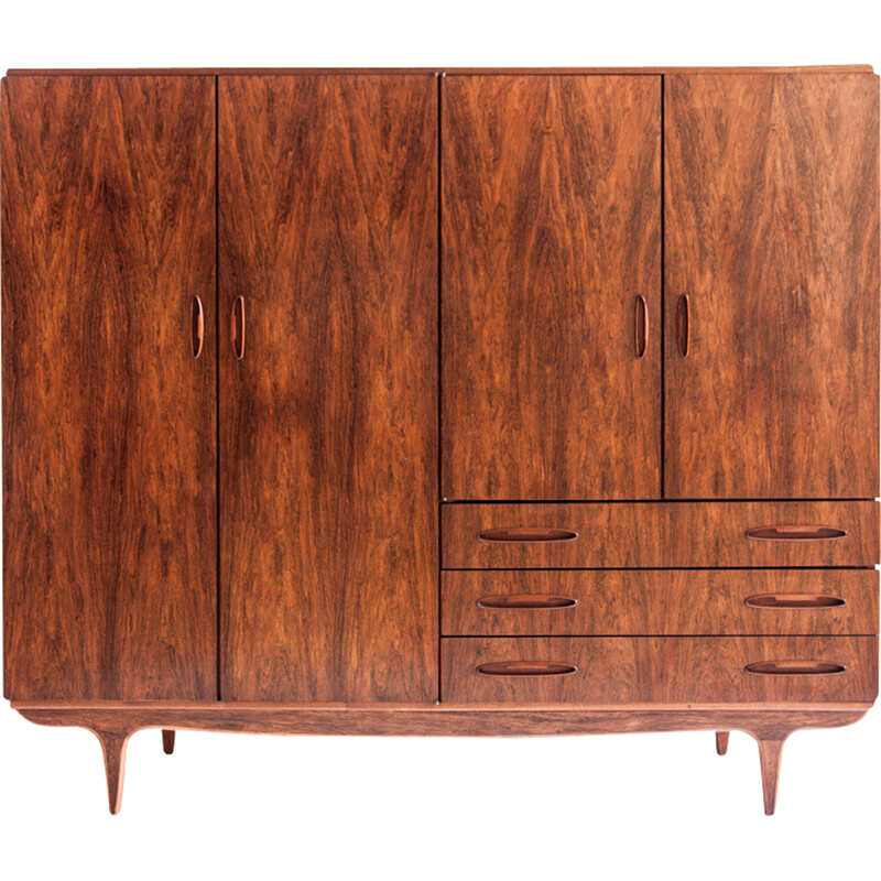 Vintage cabinet with drawers in rosewood, France 1960