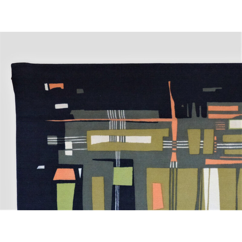 Vintage abstract wool tapestry by Christian Royer for Robert Four, 1950s