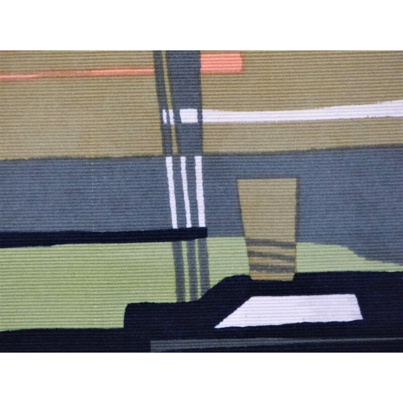 Tapisserie abstraite vintage en laine par Christian Royer pour Robert Four, 1950