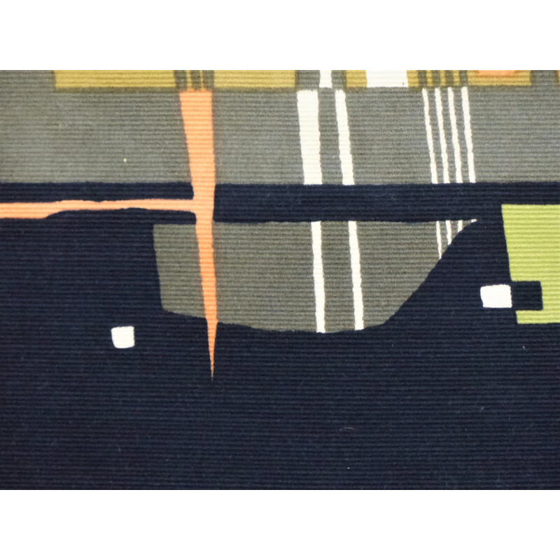 Tapeçaria em lã abstracta vintage de Christian Royer para Robert Four, 1950