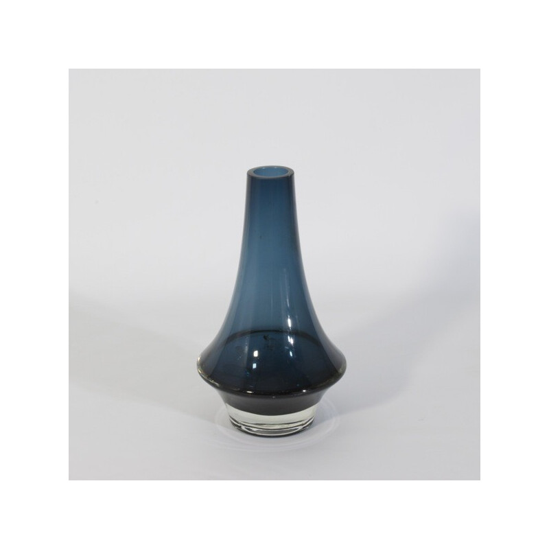 Vintage blue vase by Erkkitapio Siiroinen for Riihimäen Lasi, Finland 1960s