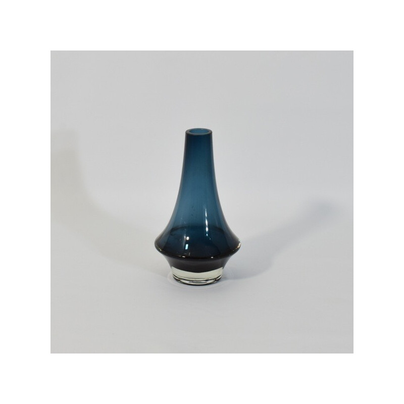 Vintage blue vase by Erkkitapio Siiroinen for Riihimäen Lasi, Finland 1960s