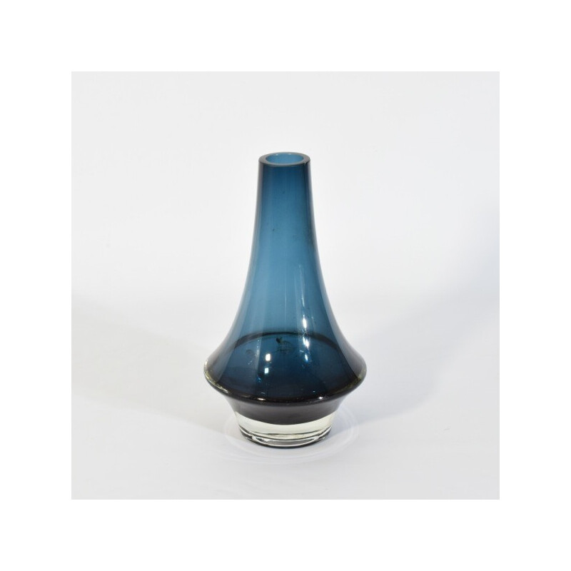 Vintage blue vase by Erkkitapio Siiroinen for Riihimäen Lasi, Finland 1960s