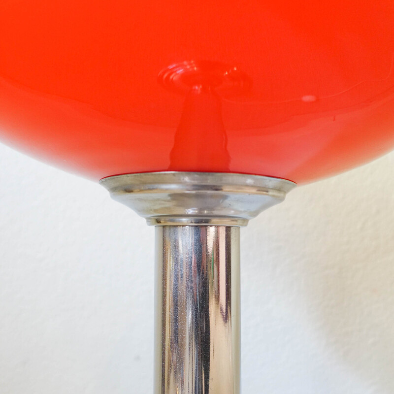 Lampadaire vintage en verre opalin, Portugal 1960