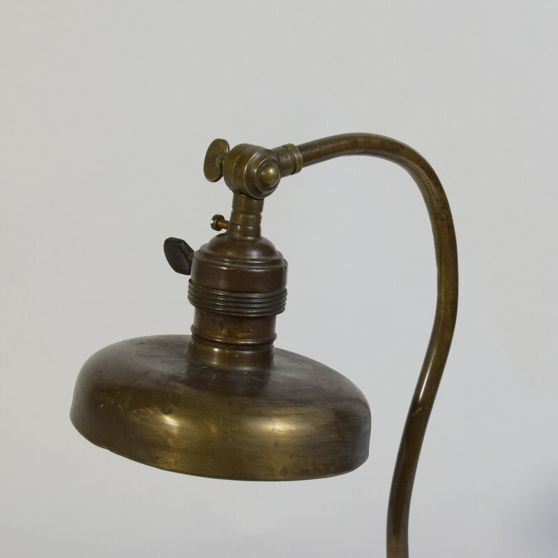 Lampe vintage art nouveau en bronze, 1920
