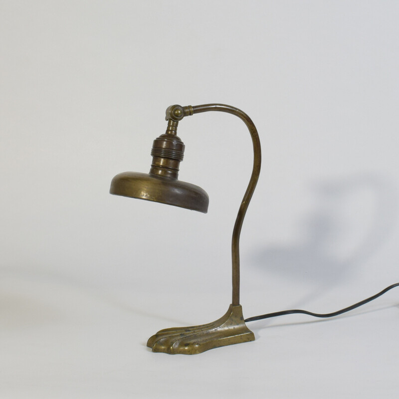 Lampe vintage art nouveau en bronze, 1920