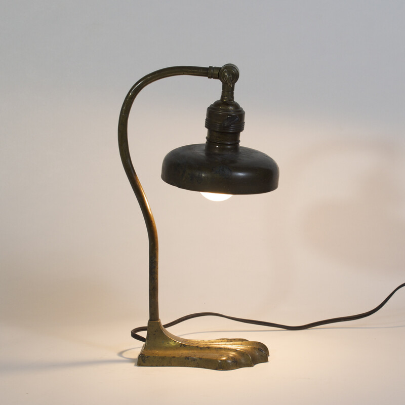 Vintage art nouveau bronzen lamp, 1920