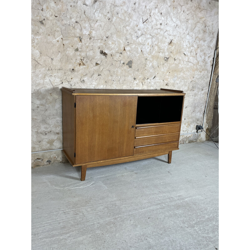 Vintage oak highboard, 1960s