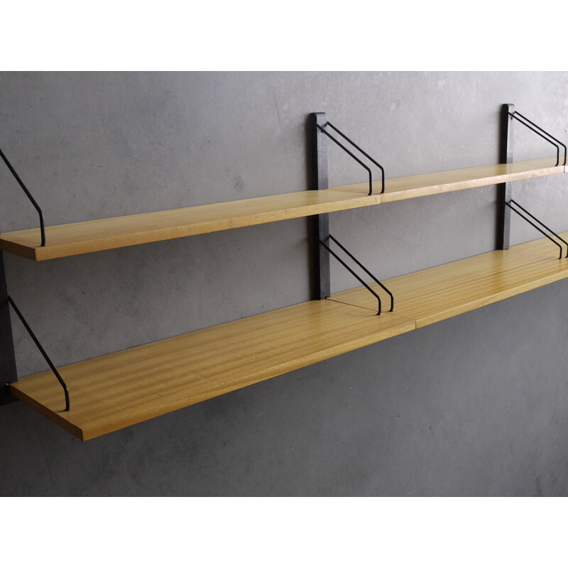 Vintage beech shelving system by Poul Cadovius, 1960s