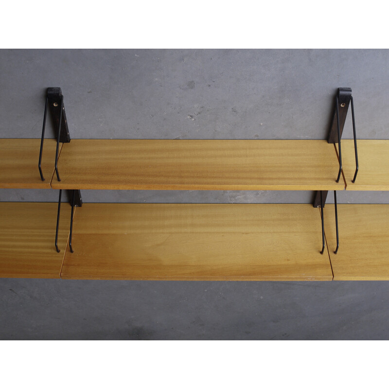 Vintage beech shelving system by Poul Cadovius, 1960s