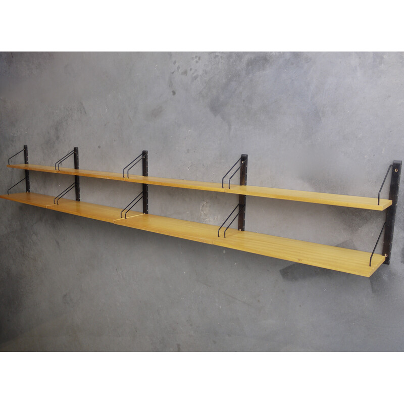 Vintage beech shelving system by Poul Cadovius, 1960s