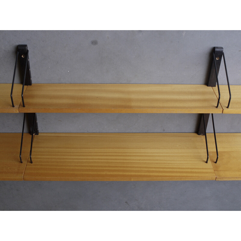 Vintage beech shelving system by Poul Cadovius, 1960s