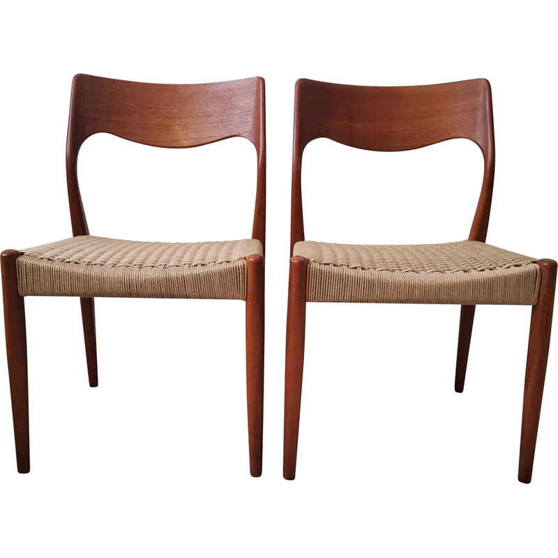 Pair of vintage rope chairs by Niels Otto Møller, Denmark 1950s