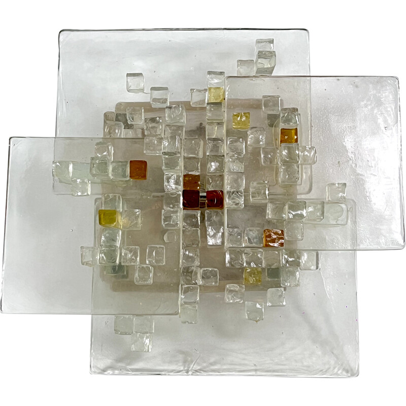 Aplique vintage de cristal de Murano por Albano Poli para Poliarte, Italia años 70