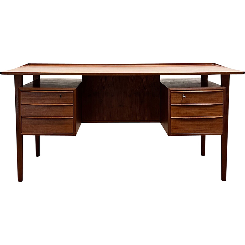 Vintage teak desk by Peter Løvig Nielsen for Hedensted Møbelfabrik, Denmark 1960s