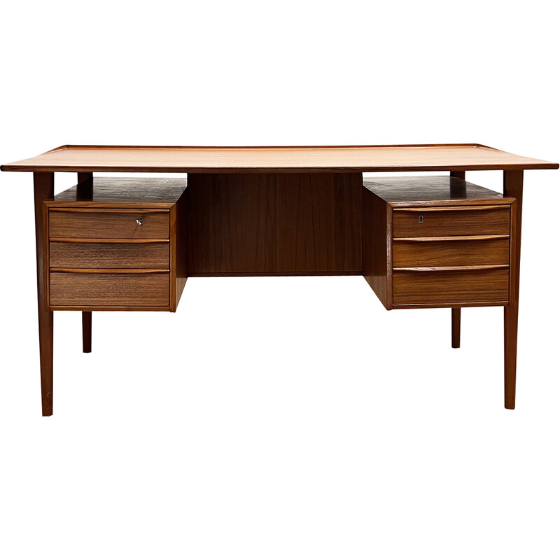 Vintage teak desk by Peter Løvig Nielsen for Hedensted Møbelfabrik, Denmark 1970s