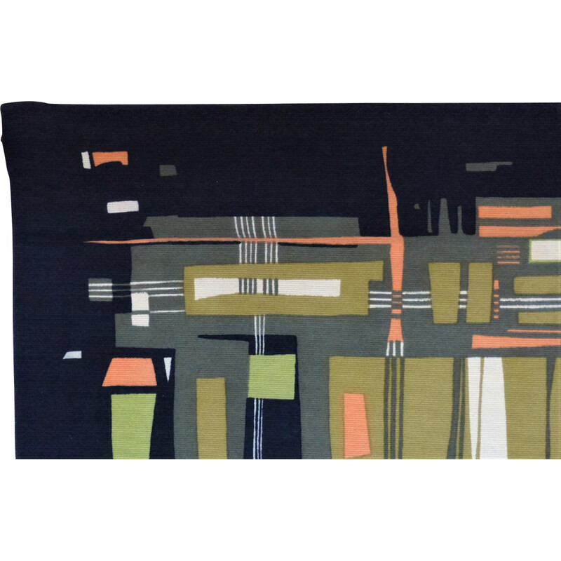 Vintage abstract wool tapestry by Christian Royer for Robert Four, 1950s