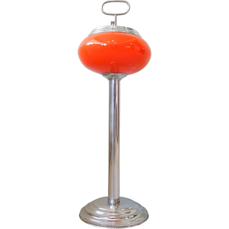 Vintage floor lamp in opaline glass, Portugal 1960s