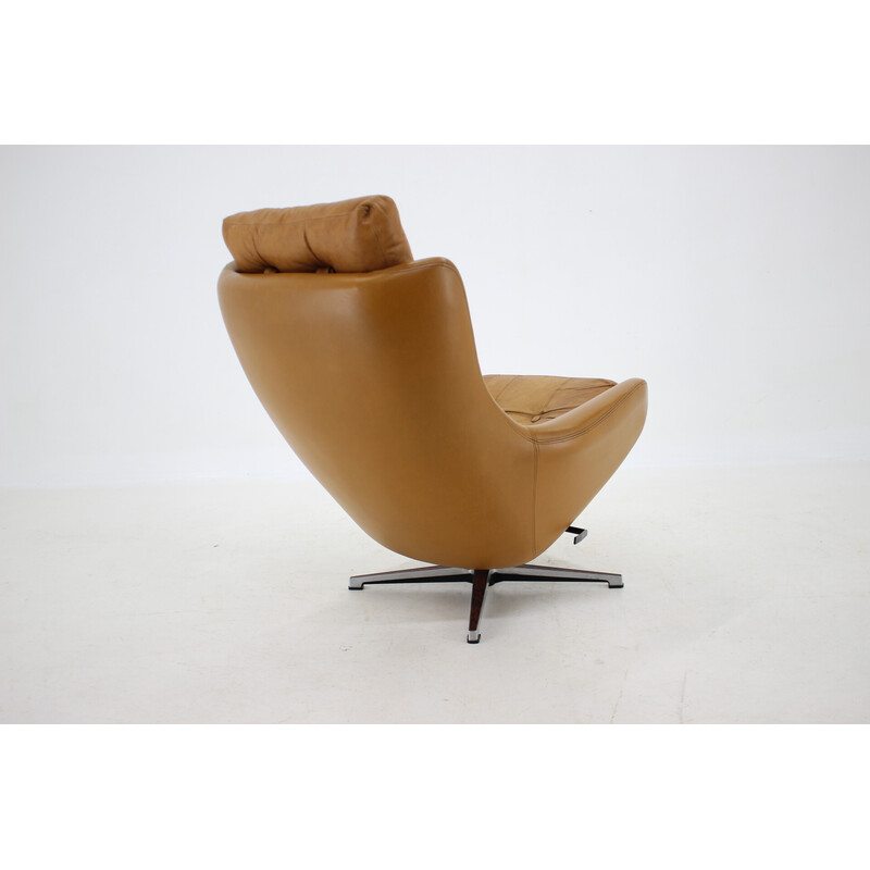 Sillón Vintage Peem de cuero ajustable, Finlandia años 70