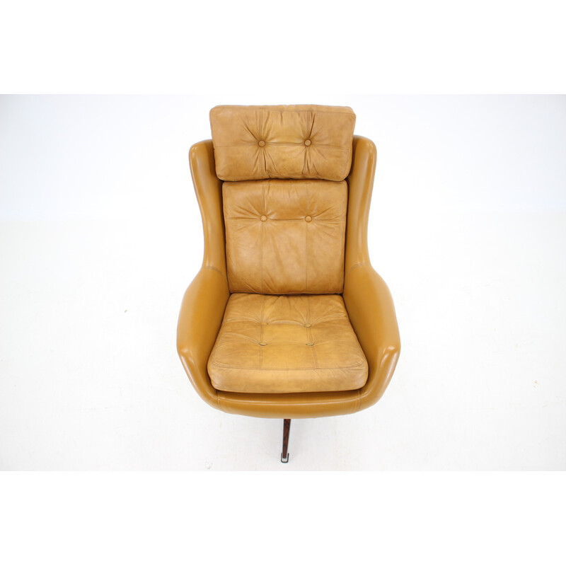 Vintage Peem leather adjustable armchair, Finland 1970s