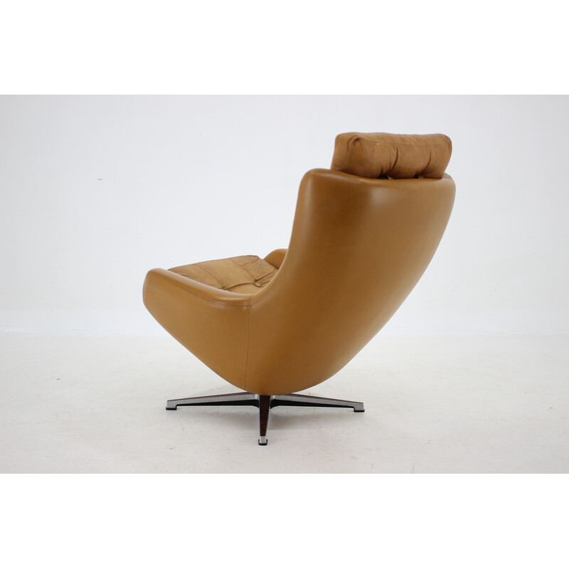 Vintage Peem leather adjustable armchair, Finland 1970s