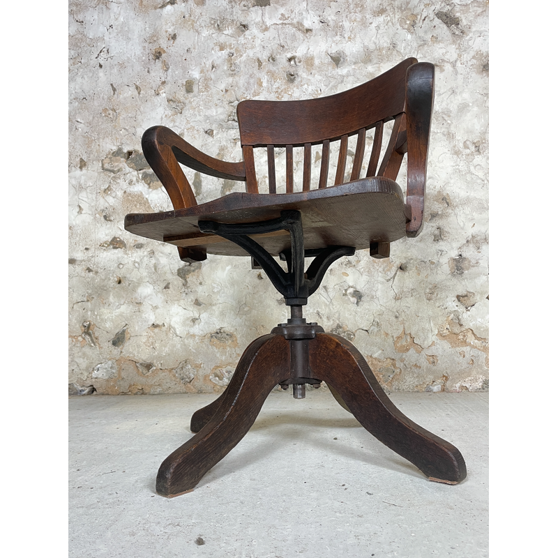 Vintage American armchair in oak, 1860s