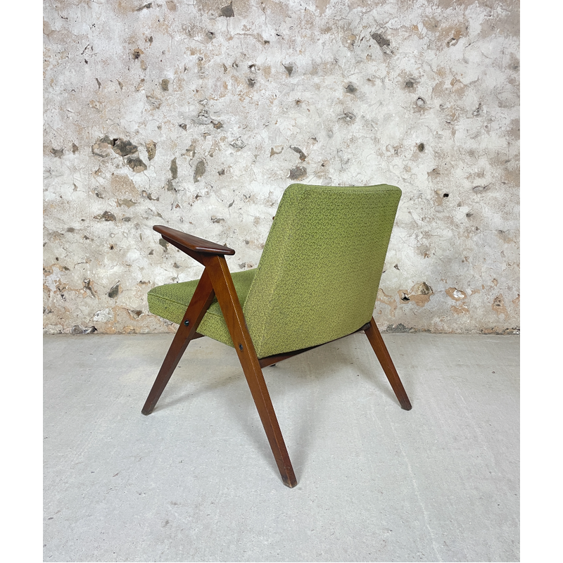 Vintage wooden Bunny armchair by Józef Chierowski, Poland 1962s