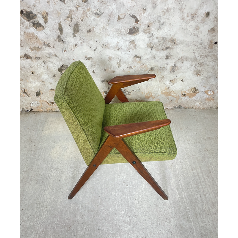 Vintage Bunny houten fauteuil van Józef Chierowski, Polen 1962