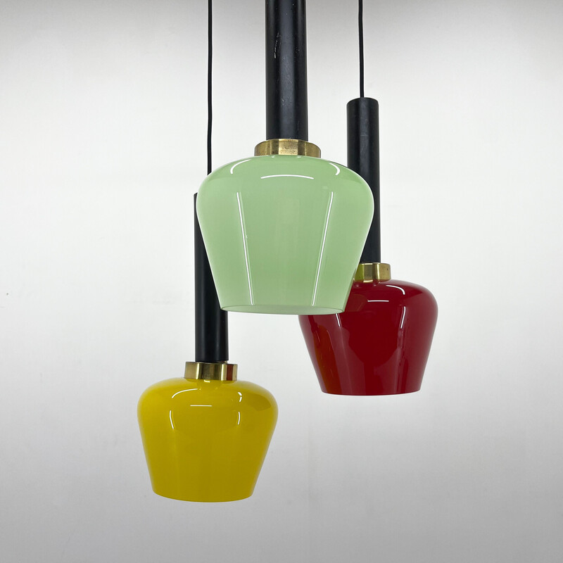 Mid-century Italian colourful cascade pendant lamp, 1970s