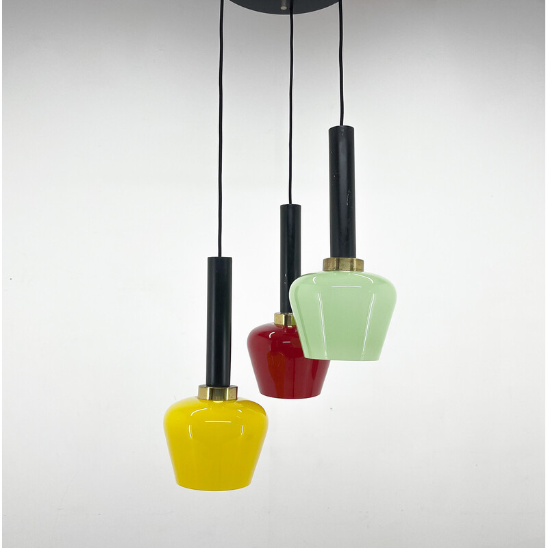 Mid-century Italian colourful cascade pendant lamp, 1970s