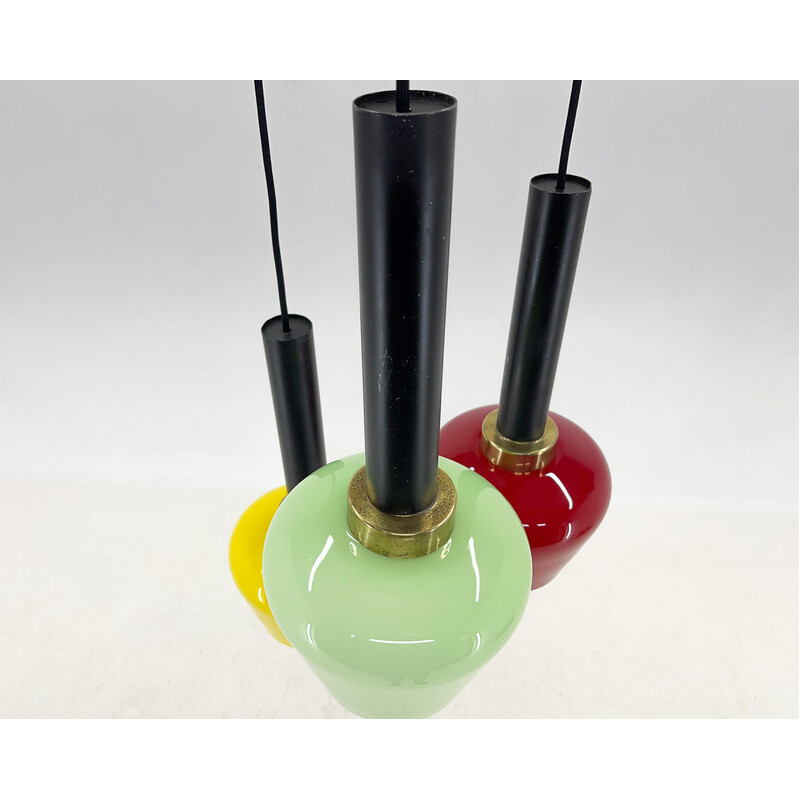 Mid-century Italian colourful cascade pendant lamp, 1970s