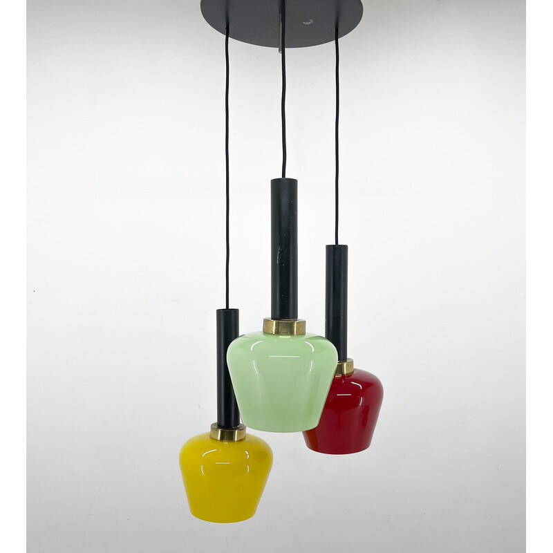 Mid-century Italian colourful cascade pendant lamp, 1970s