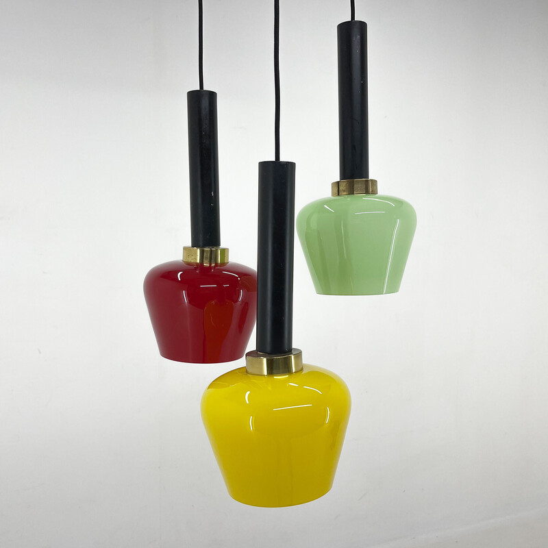 Mid-century Italian colourful cascade pendant lamp, 1970s