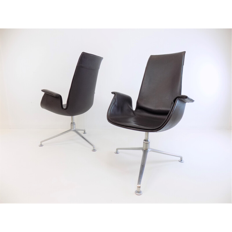 Pair of vintage Fk6725 Tulip armchairs by Preben Fabricius and Jørgen Kastholm for W.Knoll