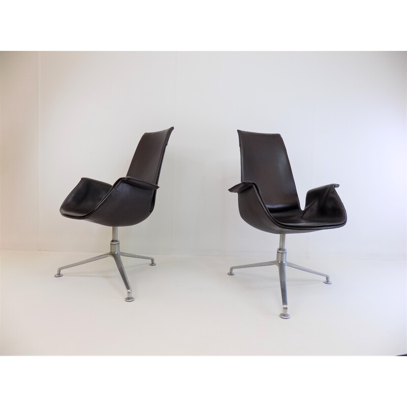 Pair of vintage Fk6725 Tulip armchairs by Preben Fabricius and Jørgen Kastholm for W.Knoll