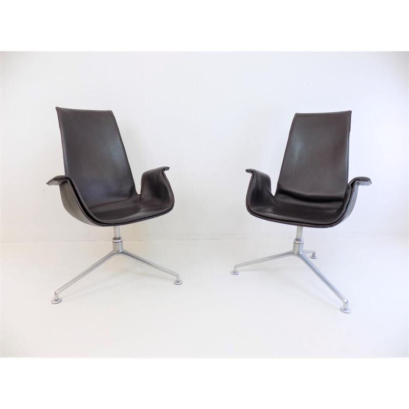 Pair of vintage Fk6725 Tulip armchairs by Preben Fabricius and Jørgen Kastholm for W.Knoll